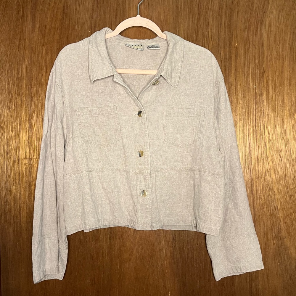 Sigrid Olsen Gray Button Down Shirt